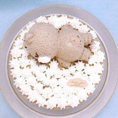 画像1: くまちゃんのチョコケーキ[ぷぅのおひるね](１2cm)4号