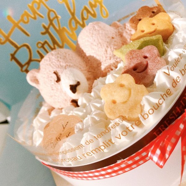 画像5: くまちゃんの白いケーキ[ぷぅのおひるね](１２cm)4号 (5)